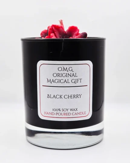 Black Cherry Soy Wax Vegan Candle - original magical gift
