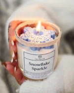 Snowflake Sparkle Soy Wax Candle - Image 3