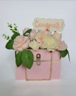 "Congrats" Pink Soy Wax Bouquet - Image 3