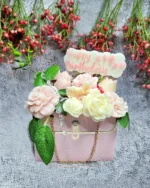 "Happy Birthday" Pink Soy Wax Bouquet - Image 3