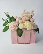 "Love u Mum" Pink Soy Wax Bouquet - Image 3