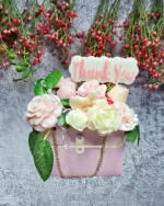 "Thank You" Pink Soy Wax Bouquet - Image 2