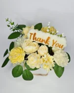 "Thank You" Yellow Soy Wax Bouquet - Image 3